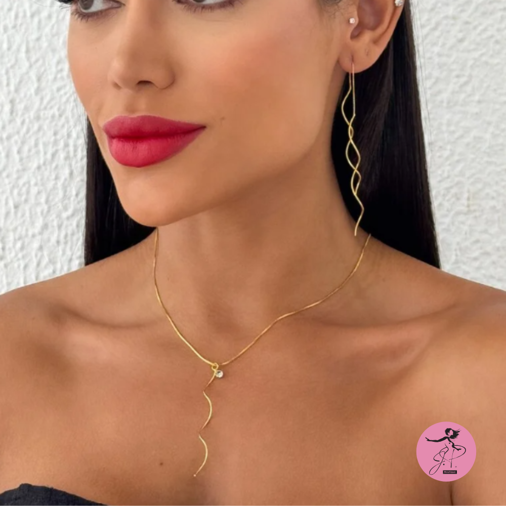 Conjunto folheado a ouro 18k fios