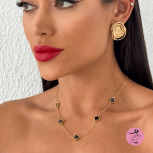 Colar Inspiração Virginia folheado a Ouro 18k Preto