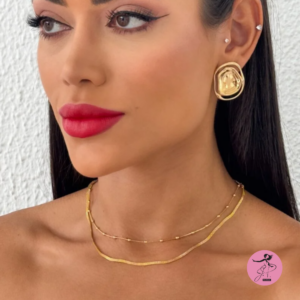 Colar Duplo folheado a  Ouro 18k maria