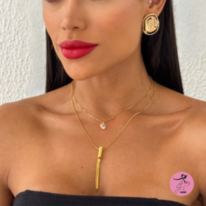 Colar Duplo folheado a  Ouro 18k fios