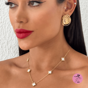 Colar Inspiração Virginia folheado a  Ouro 18k Branco